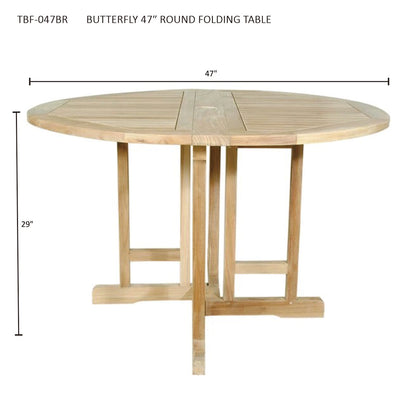Anderson Teak Butterfly 47" Round Folding Table | Anderson Teak Bahama Collection