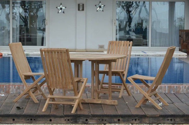 Anderson Teak Butterfly Comfort 5-Piece Dining Table Set | Anderson Teak Bahama Collection