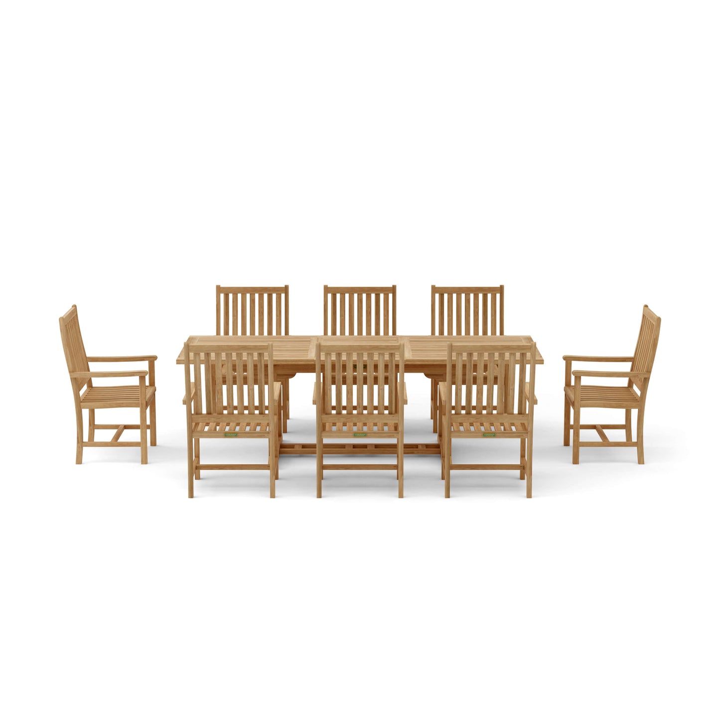 Anderson Teak Bahama Wilshire Armchair 9-Piece Extension Dining Set | Anderson Teak Bahama Collection