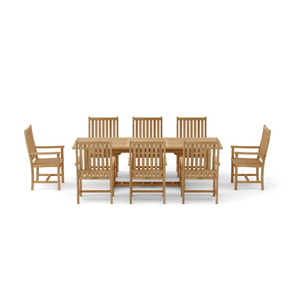 Anderson Teak Bahama Wilshire Armchair 9-Piece Extension Dining Set | Anderson Teak Bahama Collection
