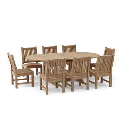 Anderson Teak Bahama Sahara 9-Piece 87" Oval Dining Set | Anderson Teak Bahama Collection