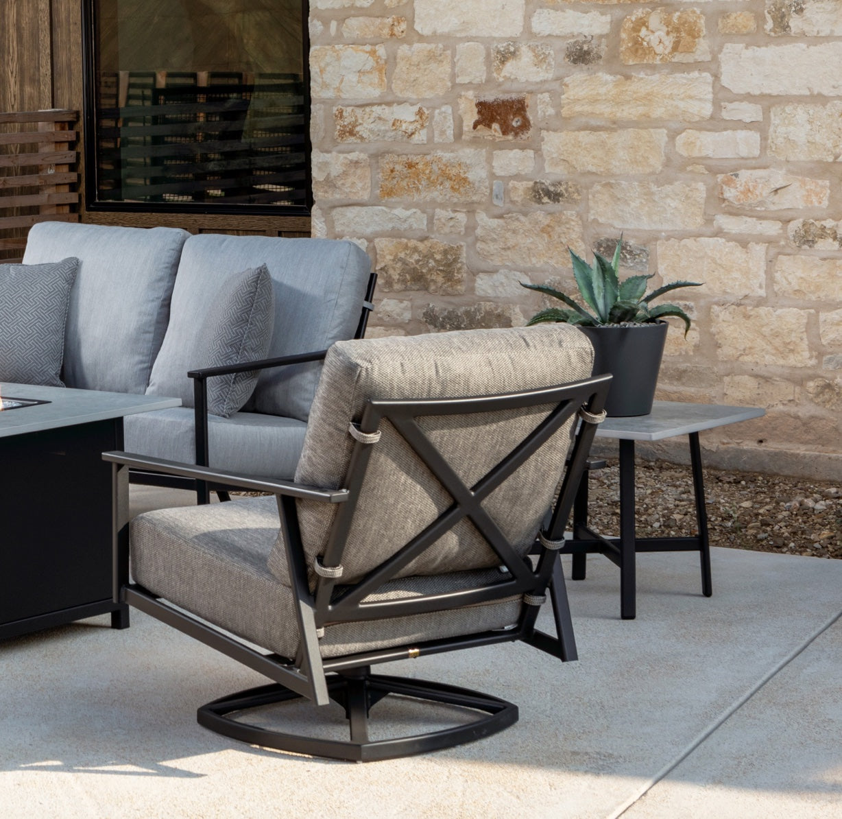 O.W. Lee Marin Swivel Rocker Dining Chair — View 4