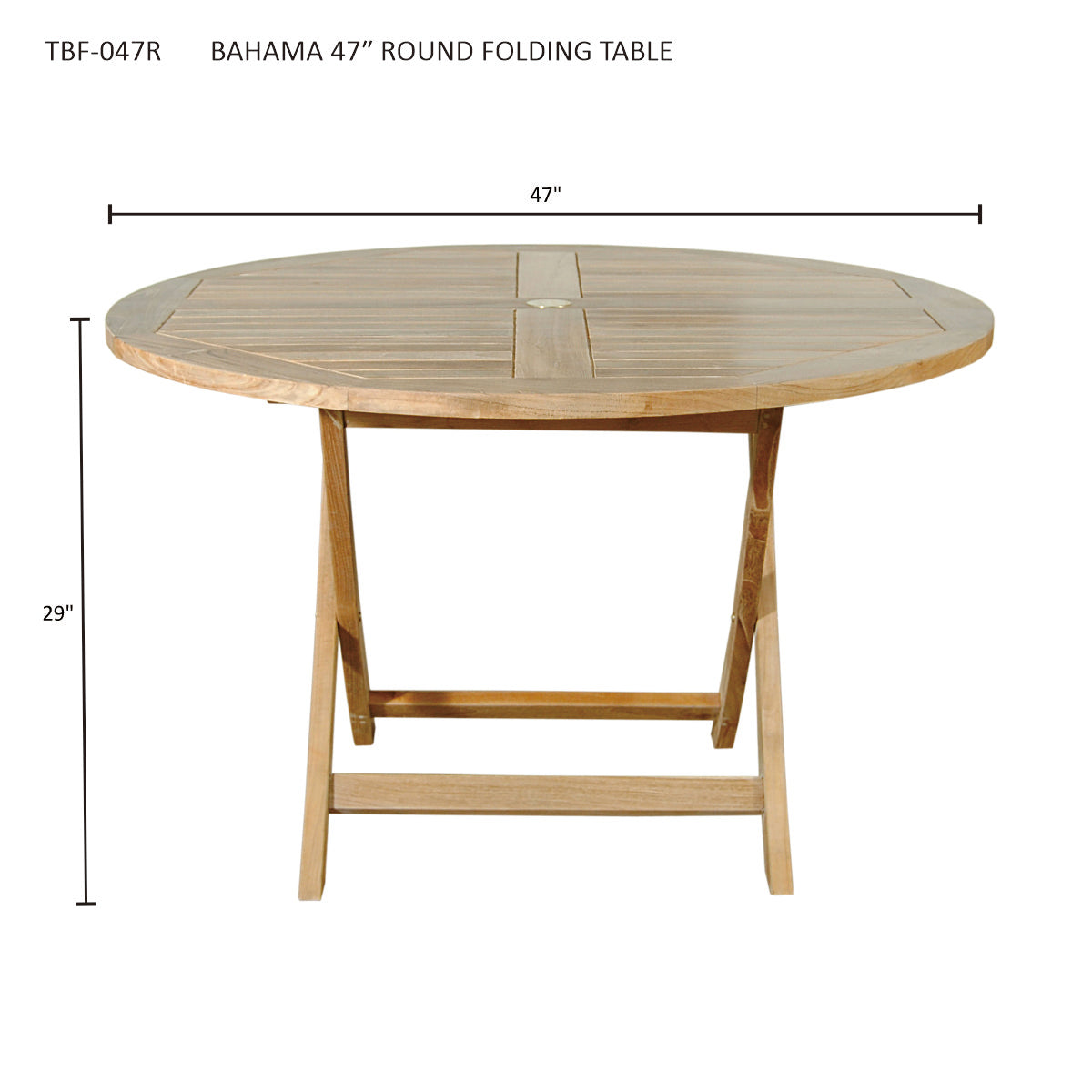 Anderson Teak Bahama 47" Round Folding Table | Anderson Teak Bahama Collection